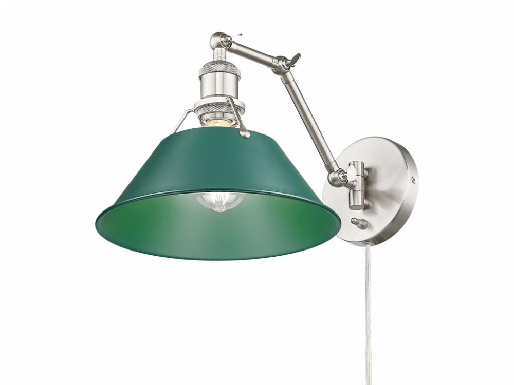 Orwell Articulating Wall Sconce in Pewter with Pine Green