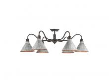 Golden 0877-6SF ABI-GV - Jasper 6-Light Semi-Flush in Antique Black Iron with Galvanized Steel