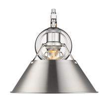 Golden 3306-1W CH-PW - Orwell 1-Light Wall Sconce in Chrome with Pewter