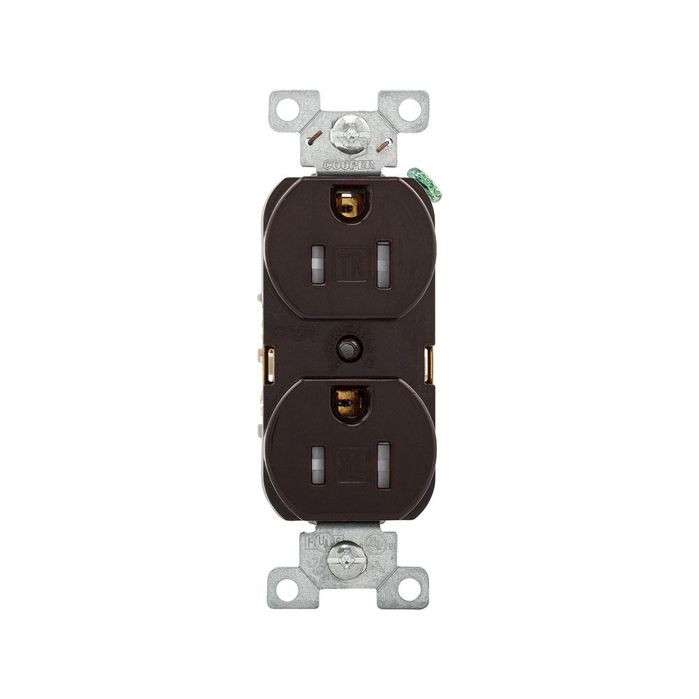 RECP TR DUPLEX 15A 125V 2P3W STR B&S BR