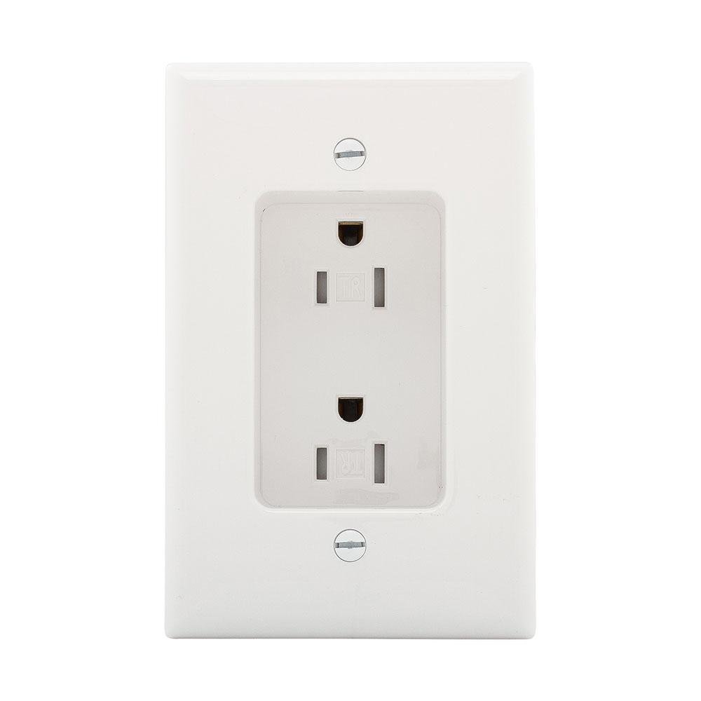 RECESSED DUP RECP15A 125V 2P3W WH TR