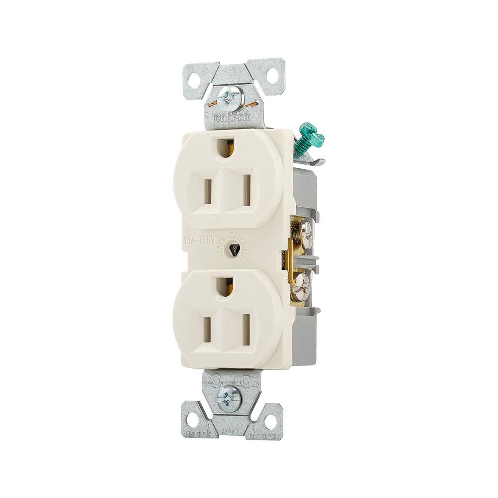 Recp Dplx 15A 125V 2P3W B/Swire LA 10PK