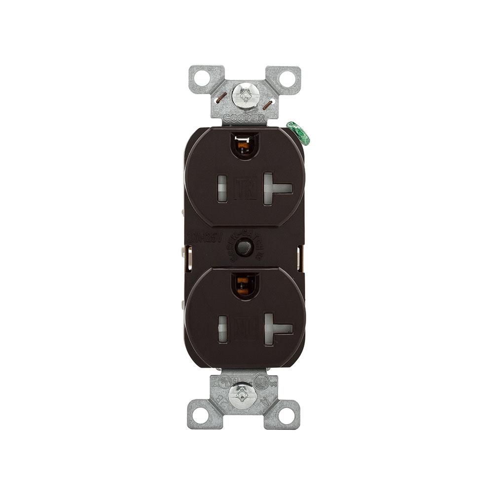 RECP TR DUPLEX 20A 125V 2P3W STR B&S BR