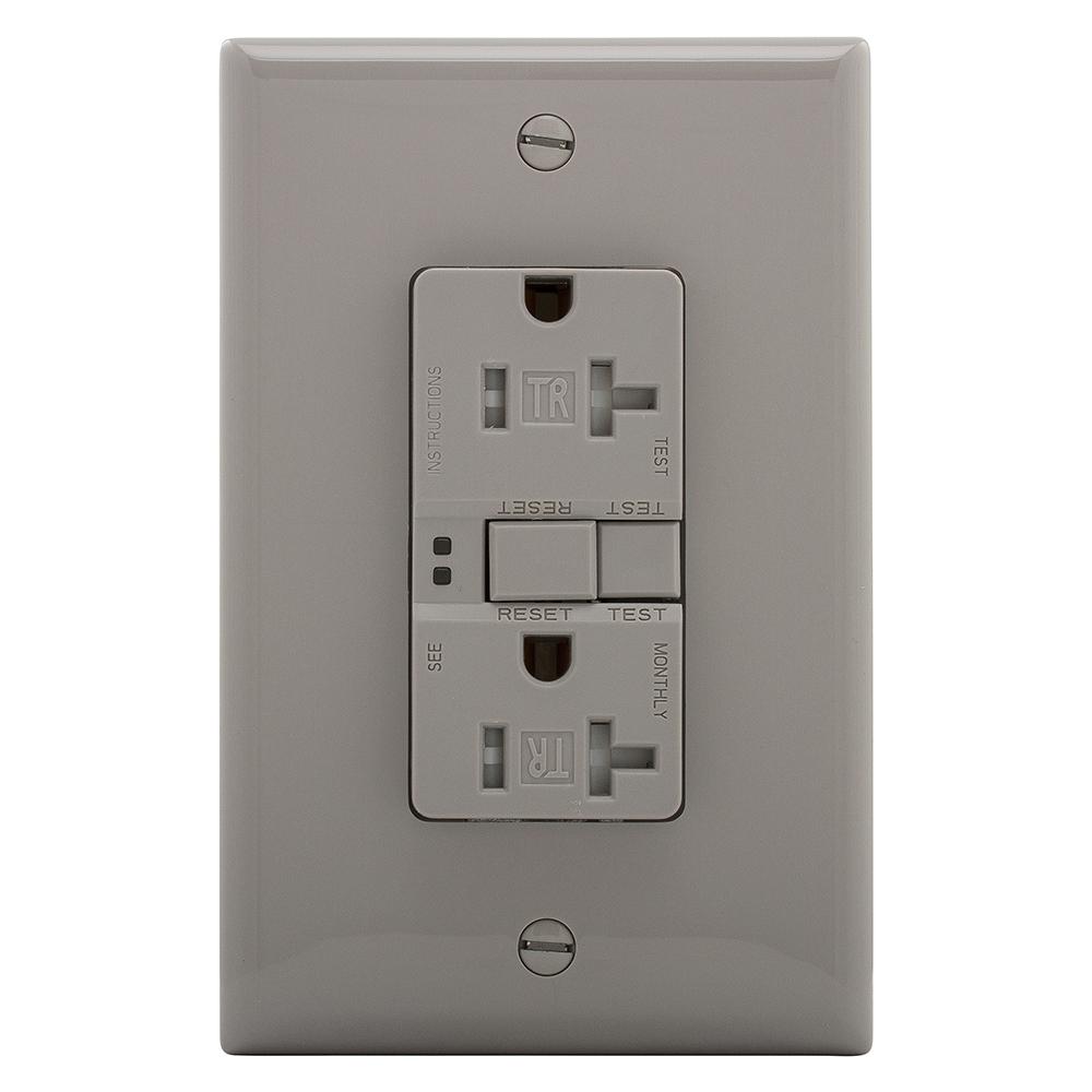 GFCI TR Self Test Duplex 20A 125V GY