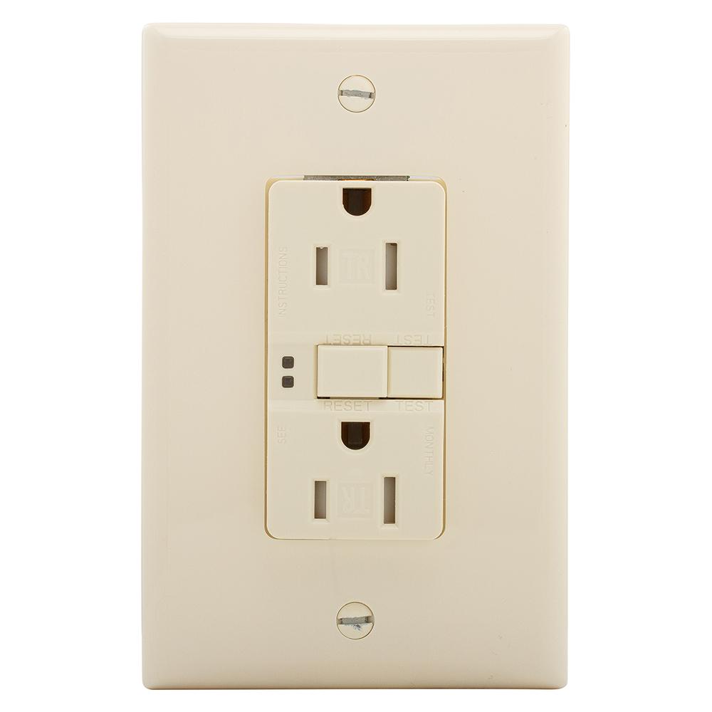 GFCI TR ST Dup 15A 125V W/Mid Wlplt AL