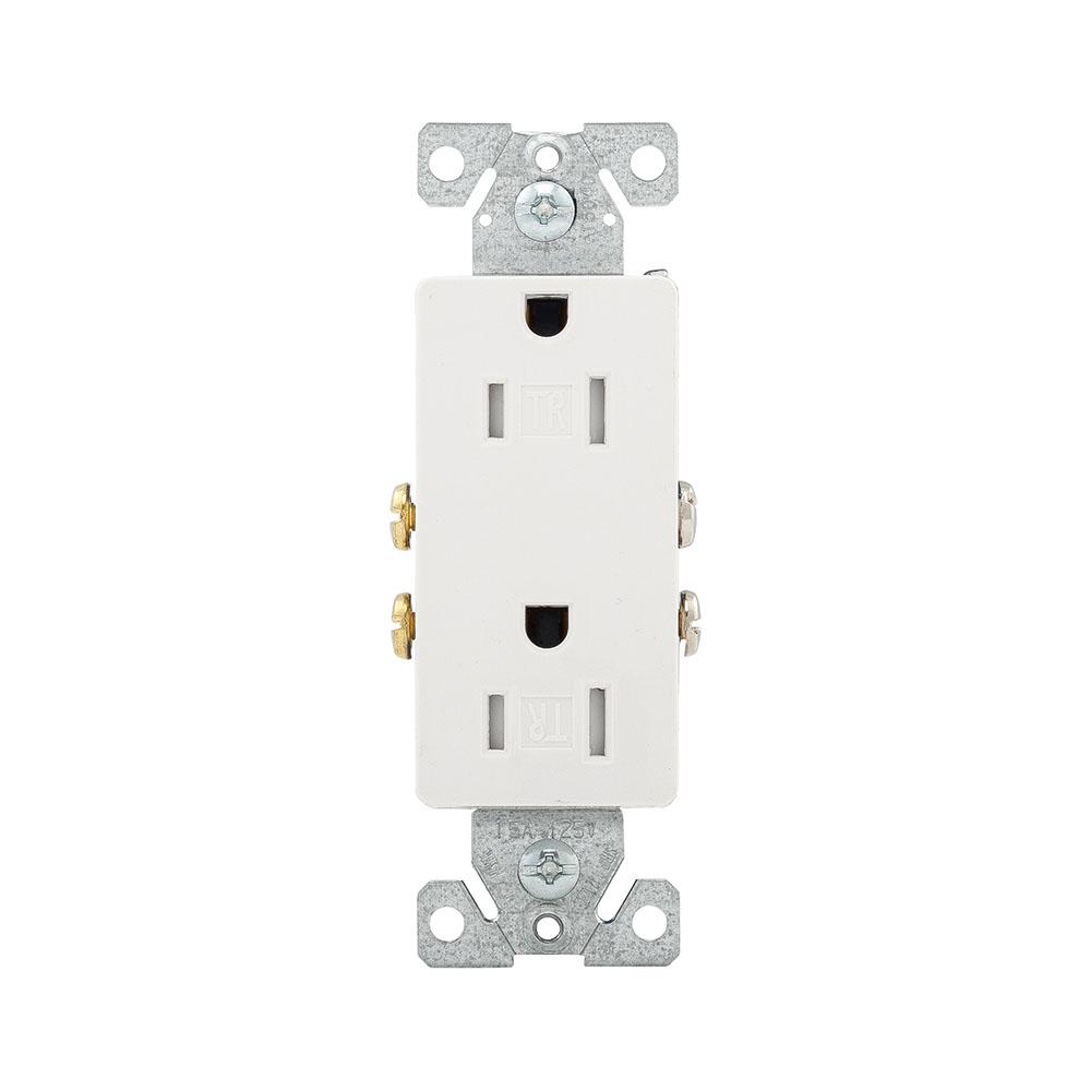 Recp TR DecoDuplex 15A 125V 2P3W WH 10PK