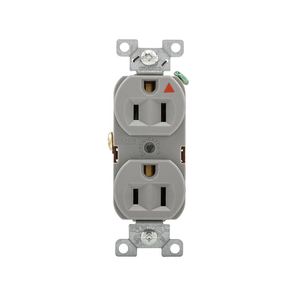 Recp Dup IG 15A125V 2P3W B&S GY