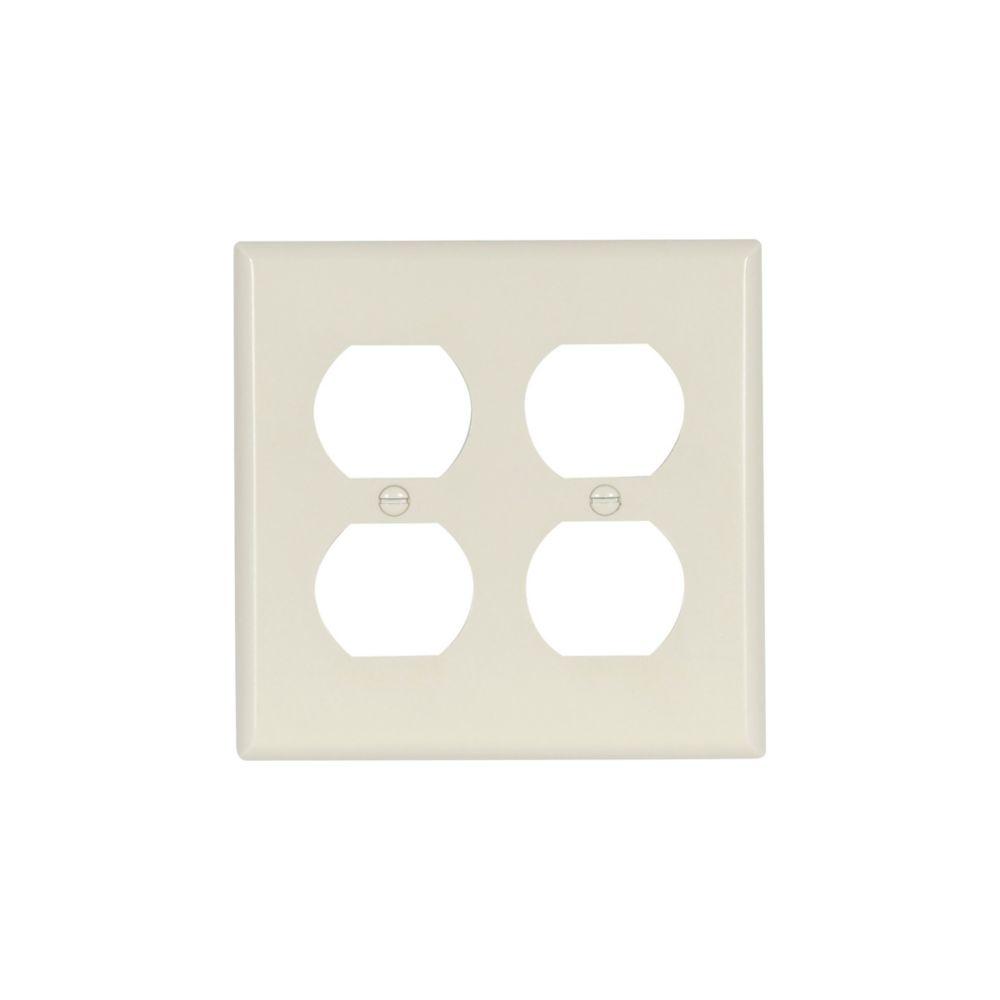 Wallplate 2G Dup Recp Thermoset Std LA