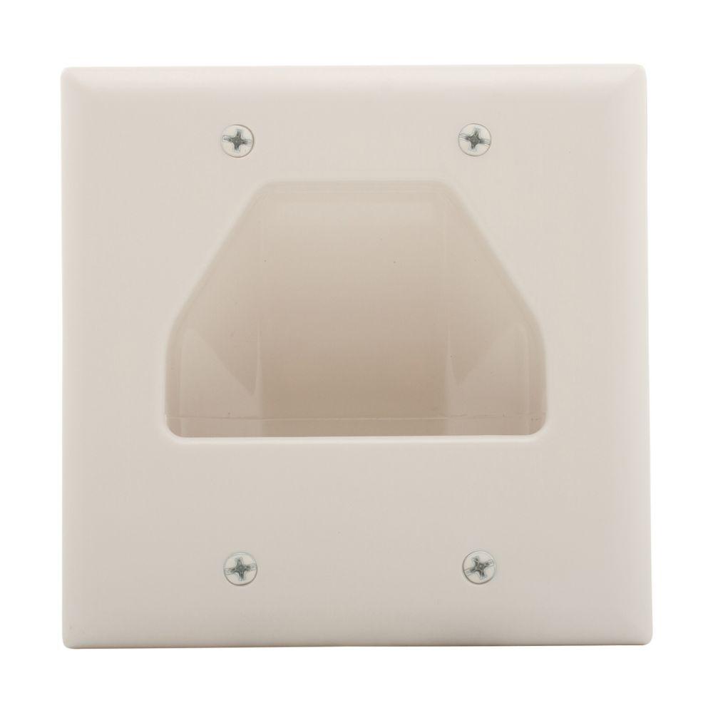 Wallplate 2 Gang Multimedia Recessed WH