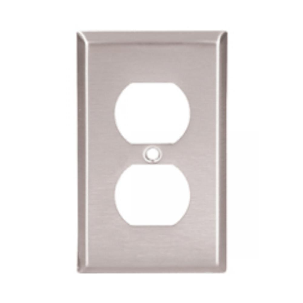 Wallplate 1G Duplex Receptacle Std SS