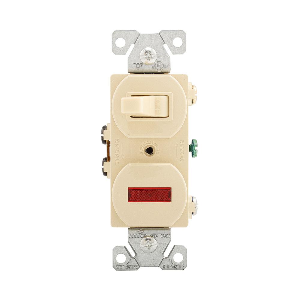 Switch Duplex Comb SP/PL 15A 120V IV