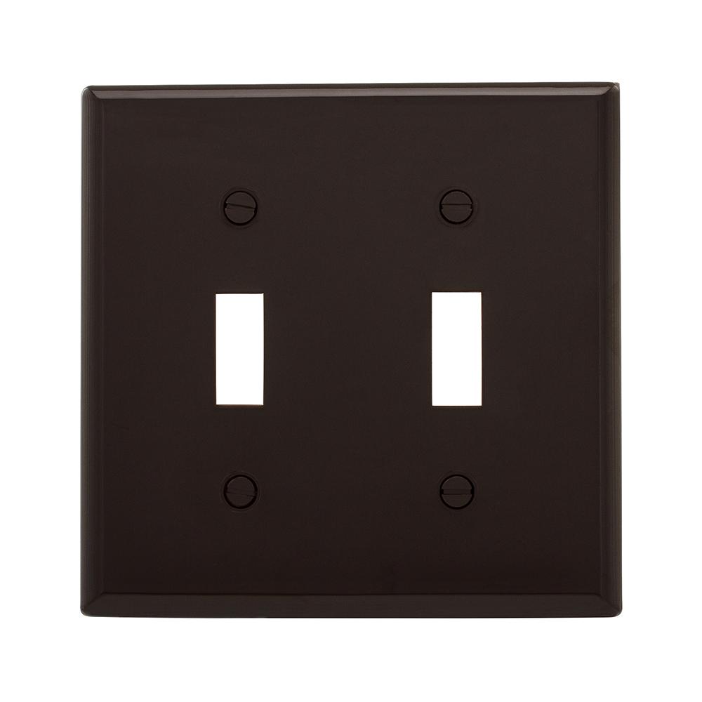 WALLPLATE 2G TOGGLE NYLON STD BR