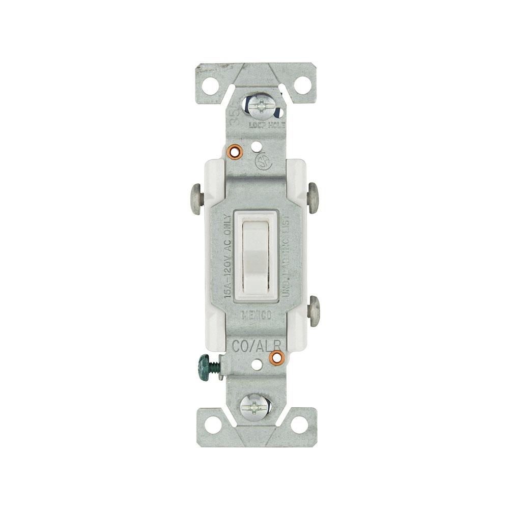 Switch CO/ALR Tog 3Way 15A 120V Grd WH