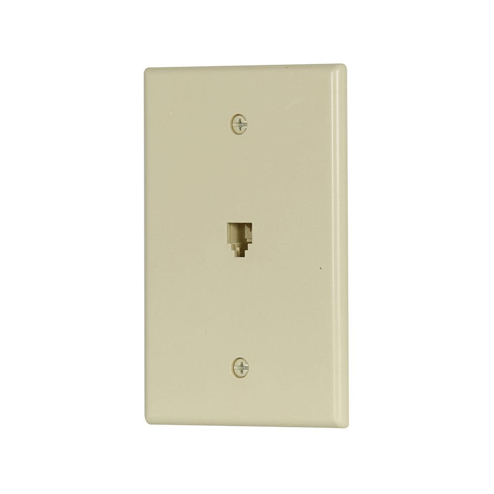Phone Jack Sgl Flush Mnt 4Cond Mid UL IV