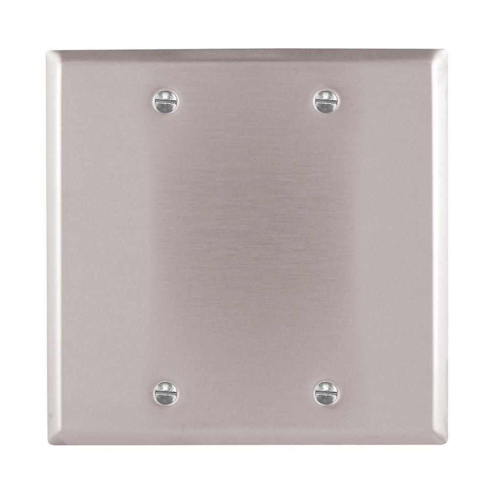 Wallplate 2G Blank Std SS Retail
