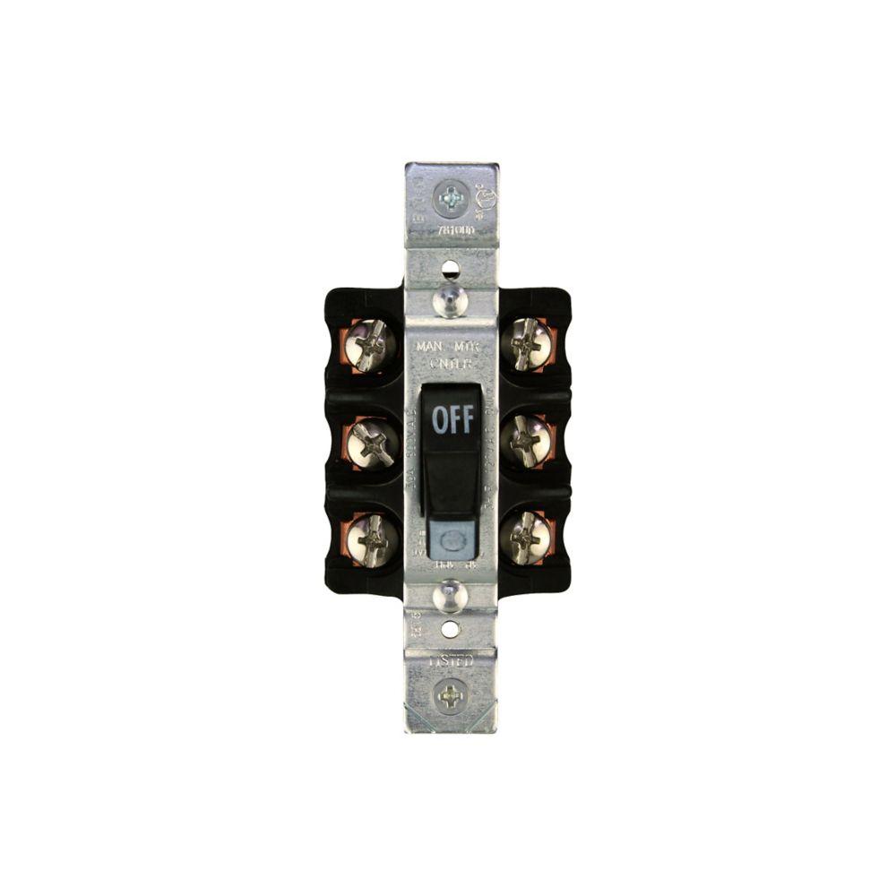 ManCont 30A600VAC 3P ST FrontWire BK Can