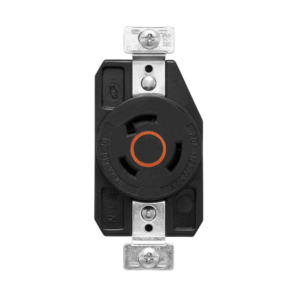CCL Recp 20A 125/250V 3P3W OR&BK