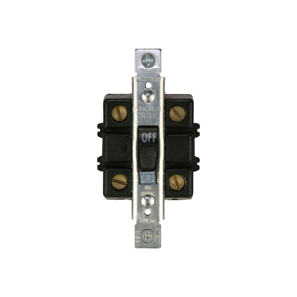 Man Cont 2Pos DPST 40A 600VAC Box Lug BK