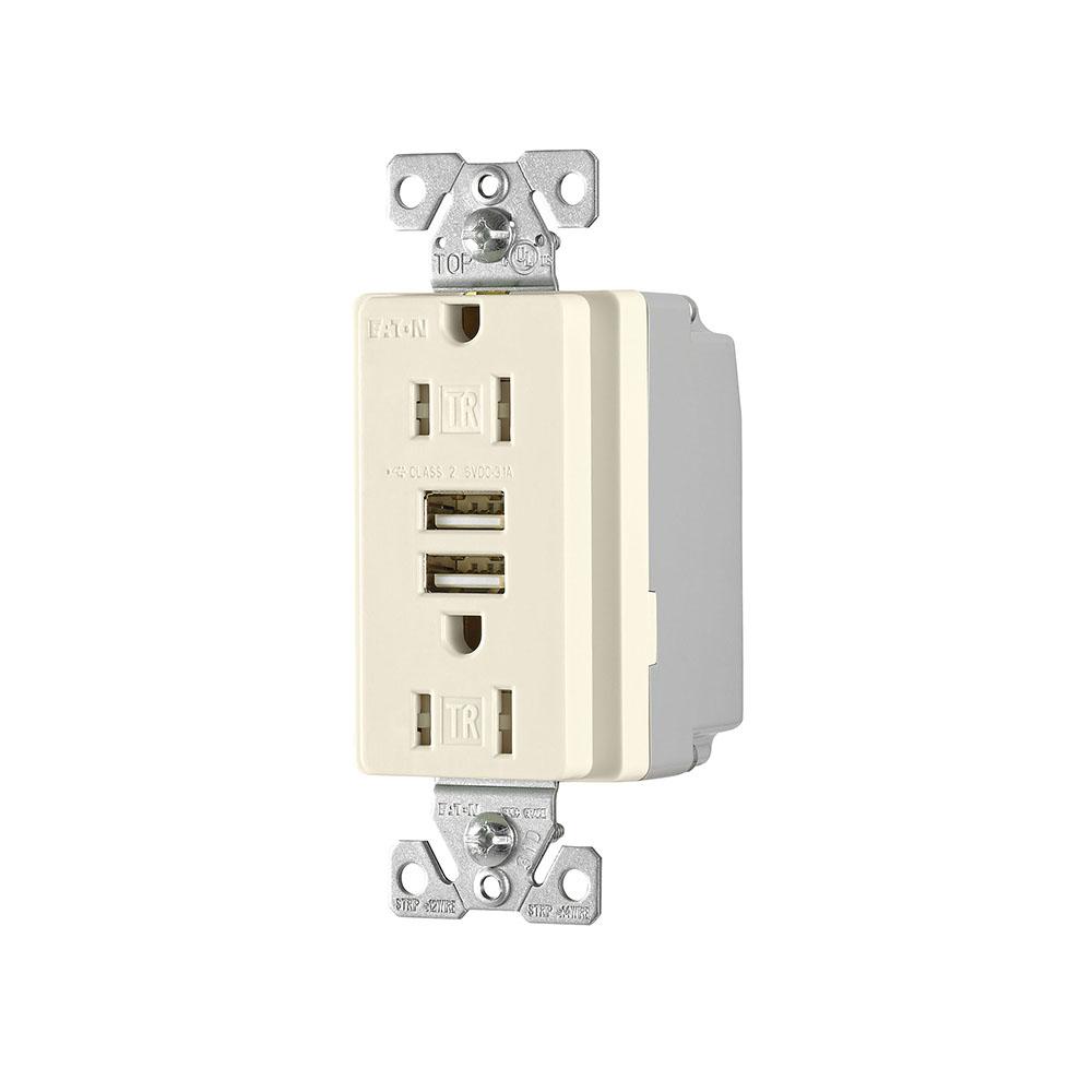 USB 3.1A DUPLEX RECP 15A 125V LA