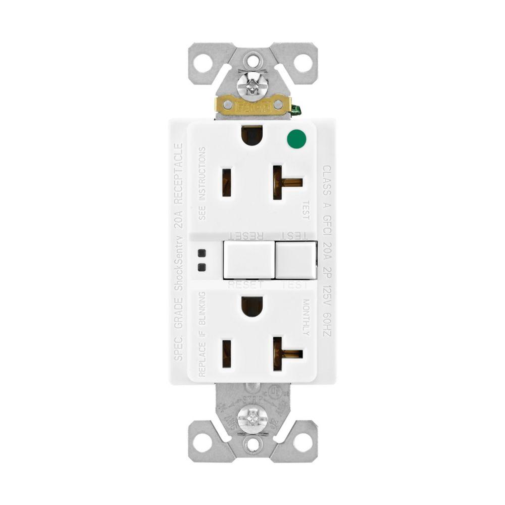 GFCI HG ST Duplex 20A 125V WH NAFTA