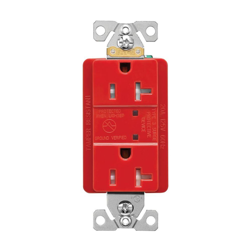 SURGE RECP TR 20A 125V LED RD