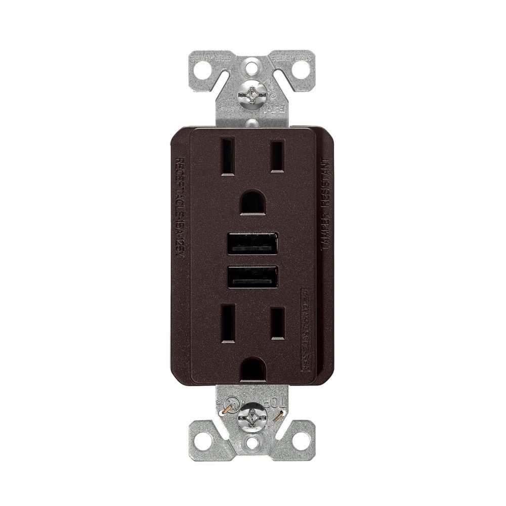 USB 3.6A DUPLEX RECP 15A 125V RB