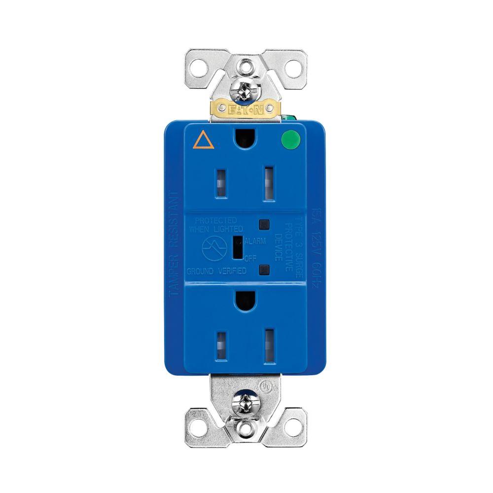 Surge Rcp HG IG TR 15A 125V LED, Alrm BL