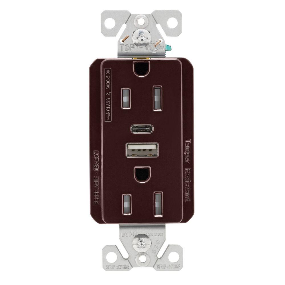 5.0A USB A-C DUPLEX RECP 15A 125V B