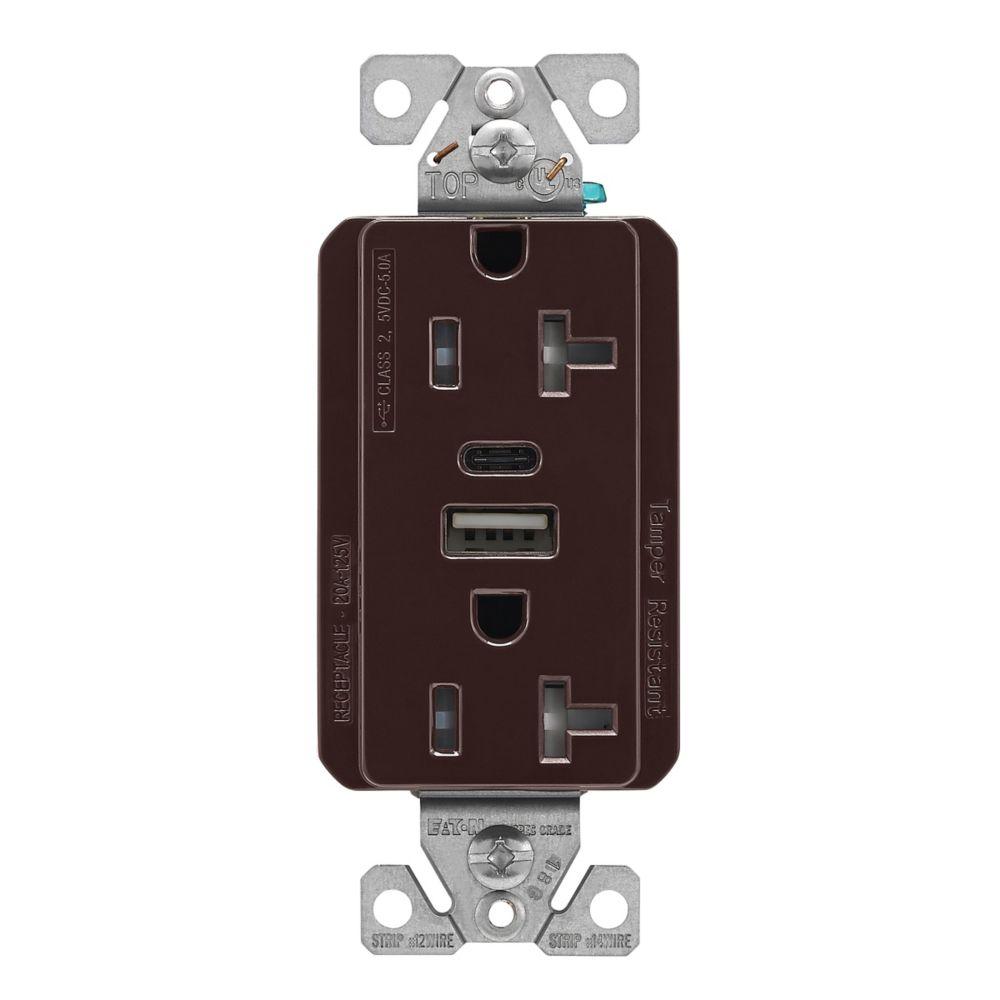 5.0A USB A-C DUPLEX RECP 20A 125V B