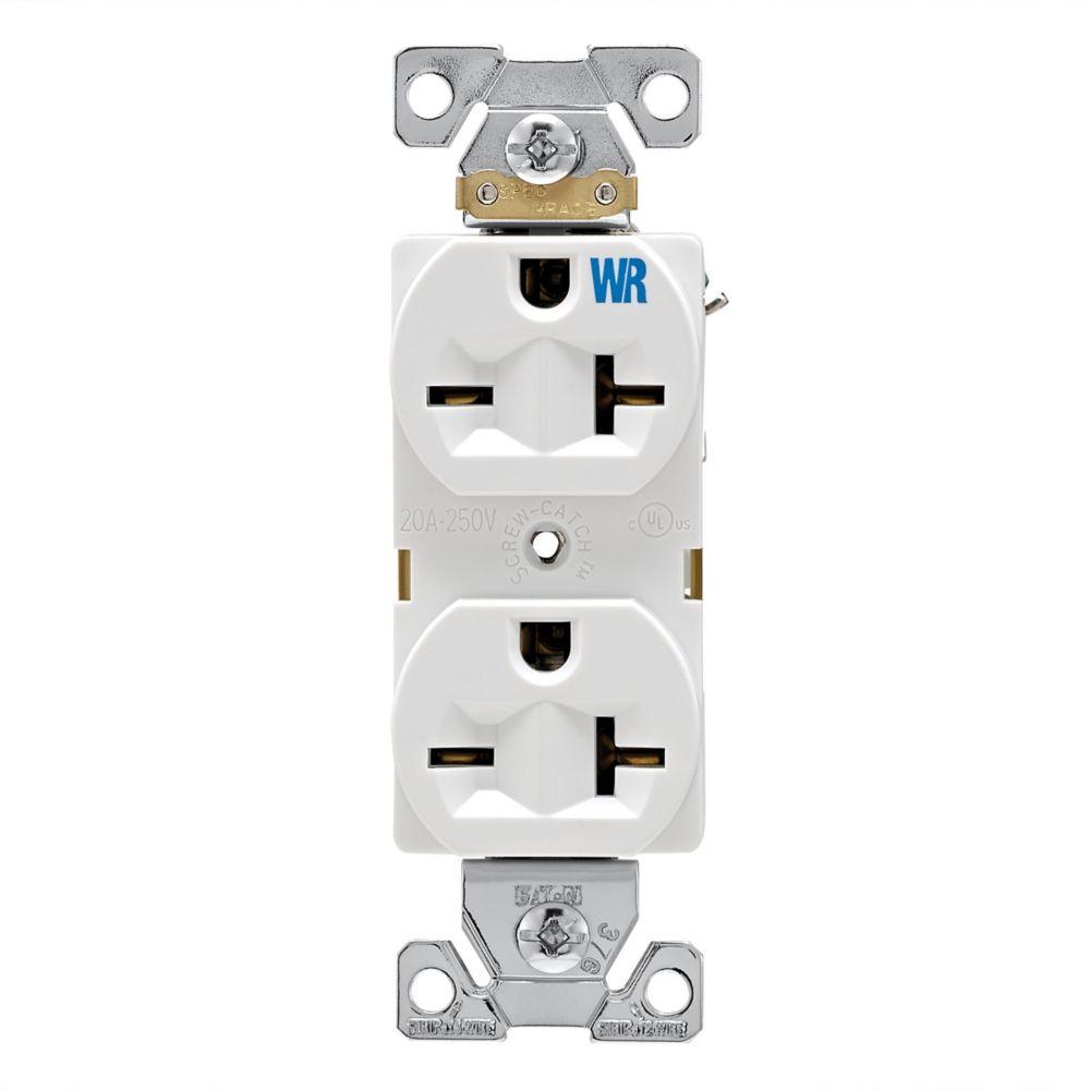 Recp WR Dup 20A 250V 2P3W Str Compact GY