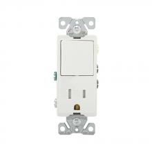 Eaton Wiring Devices TR7730W-SP-L - Swi/TR Deco Comb SP/Grd Recp 15A 25V  WH