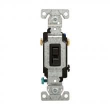 Eaton Wiring Devices 1303-7BK-SP-L - Switch Toggle 3-Way 15A 120V Grd BK