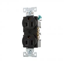 Eaton Wiring Devices BR15BK-SP-L - Recp Duplex 15A 125V 2P3W B/Swire Str BK