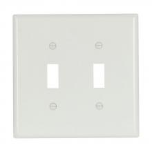 Eaton Wiring Devices 2039W-BOX - Wallplate 2G Toggle Thermoset Mid WH