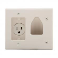 Eaton Wiring Devices 35MRW-SP-L - Wallplate Recessed Multimedia W/Recp WH