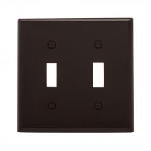 Eaton Wiring Devices 5139B-SP-L - WALLPLATE 2G TOGGLE NYLON STD BR