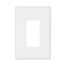 Eaton Wiring Devices 2751W-SP-L - WALLPLATE 1G DECORATOR THERMOSET OVR WH