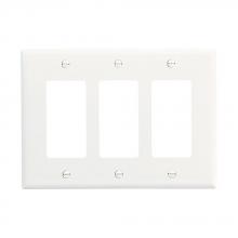 Eaton Wiring Devices PJ263W-SP-L - Wallplate 3G Decorator Poly Mid WH
