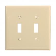 Eaton Wiring Devices PJ2V-SP-L - Wallplate 2G Toggle Poly Mid IV