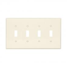 Eaton Wiring Devices PJ4LA-SP-L - Wallplate 4G Toggle Poly Mid LA