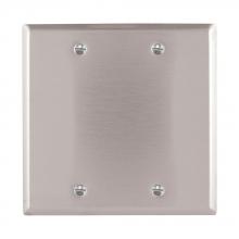 Eaton Wiring Devices 93152-SP-L - Wallplate 2G Blank Std SS Retail