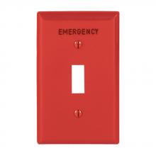 Eaton Wiring Devices EM5134RD-SPL - Wallplate 1G Emerg Toggle Nylon Std RD