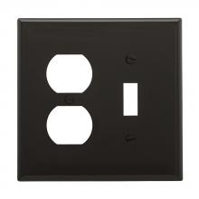 Eaton Wiring Devices PJ18BK-SP-L - Wallplate 2G Toggle/Duplex Poly Mid BK