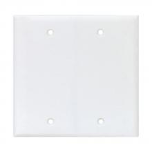 Eaton Wiring Devices PJ23W-SP-L - Wallplate 2G Blank Box Mount Poly Mid WH