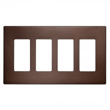 Eaton Wiring Devices PJS264RB-SP-L - Wallplate 4G Deco Screwless Poly Mid RB