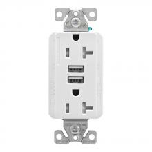Eaton Wiring Devices TRUSB5A20W-K-L - 5.0A USB Type A DUPLEX RECP 20A 125V W