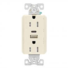 Eaton Wiring Devices TRUSBAC15LA-K-L - 5.0A USB A-C DUPLEX RECP 15A 125V LA