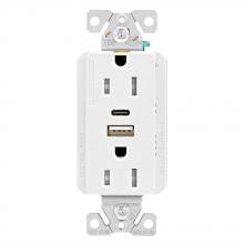 Eaton Wiring Devices TRUSBAC15W-K-L - 5.0A USB A-C DUPLEX RECP 15A 125V W