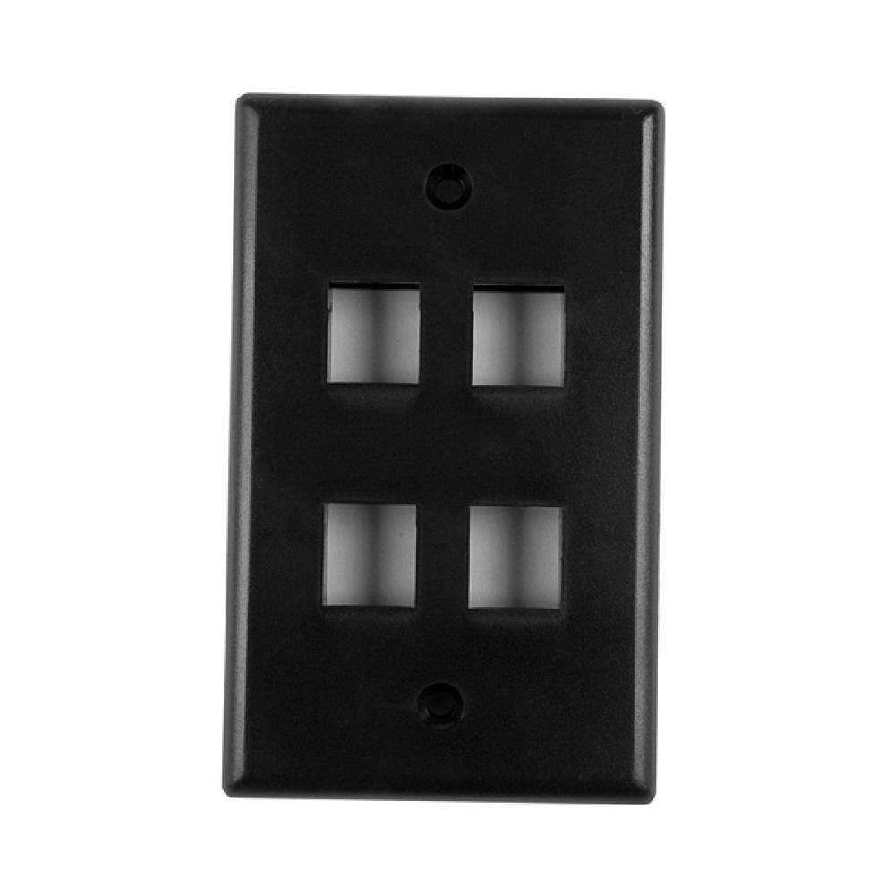 std. sngl gang 4 port faceplate - BN