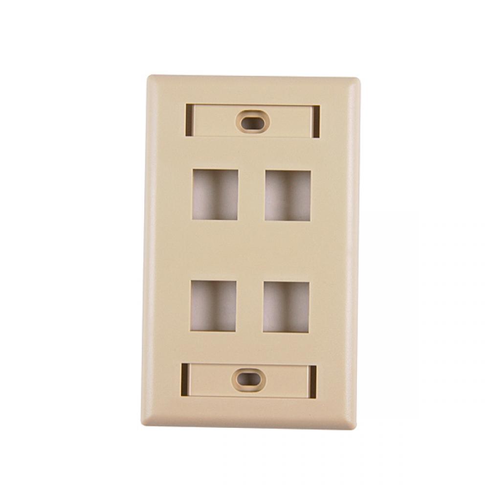 Horz 4 Port Faceplate W/ID Wind, IV